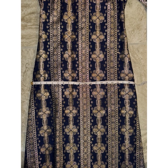 VTG Neiman Marcus Bob Cunningham‎ Nellica Beitner Metallic Maxi Dress Size 8 - Picture 11 of 15